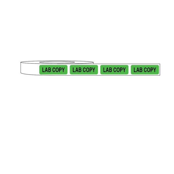 Label, LAB COPY 3/8" x 1-1/2" Lime w/ Black